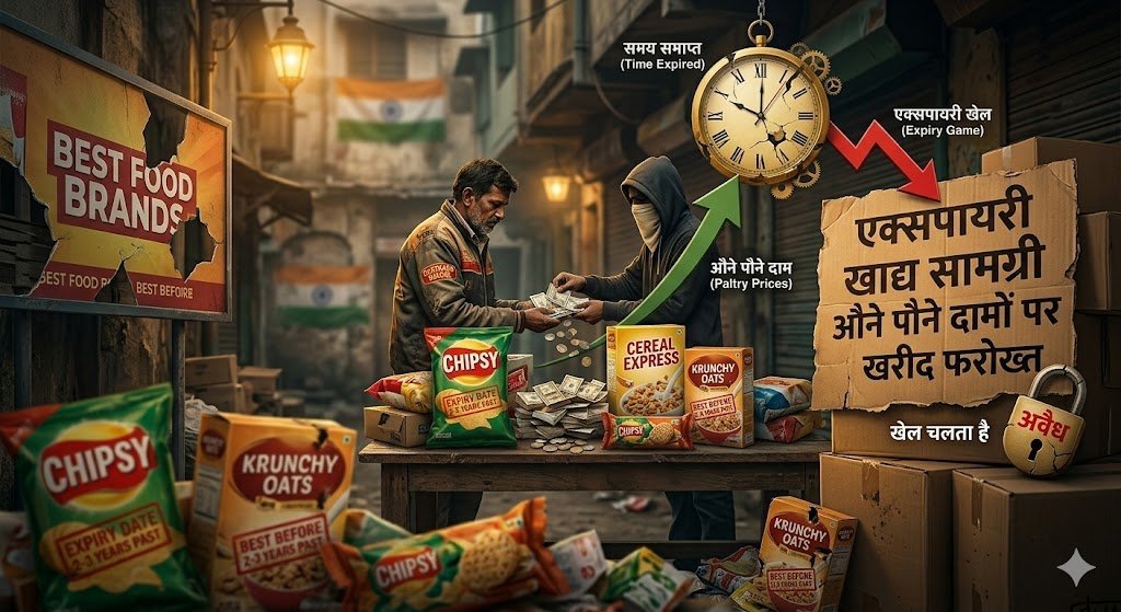 बड़े ब्रांड की एक्सपायरी खाद्य सामग्री औने पौने दामों पर खरीद फरोख्त का चलता है खेल